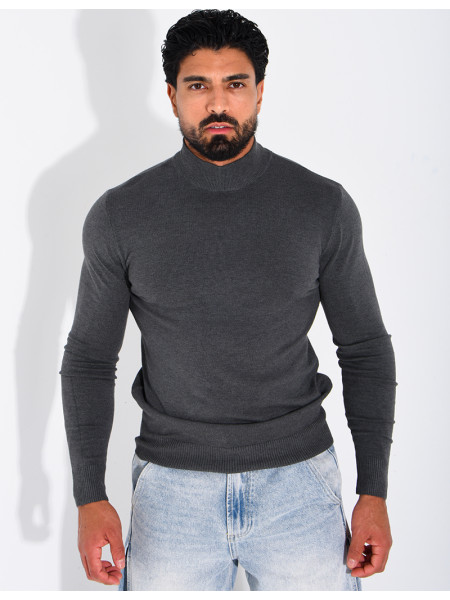 Pull fin col montant