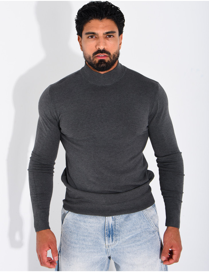 Pull fin col montant