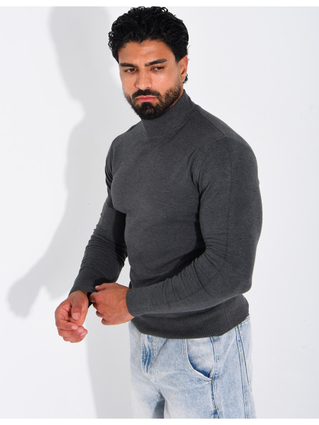 Pull fin col montant