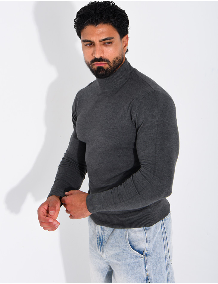 Pull fin col montant