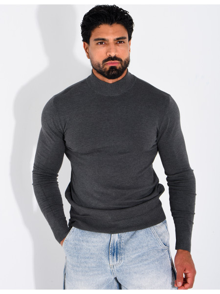 Pull fin col montant