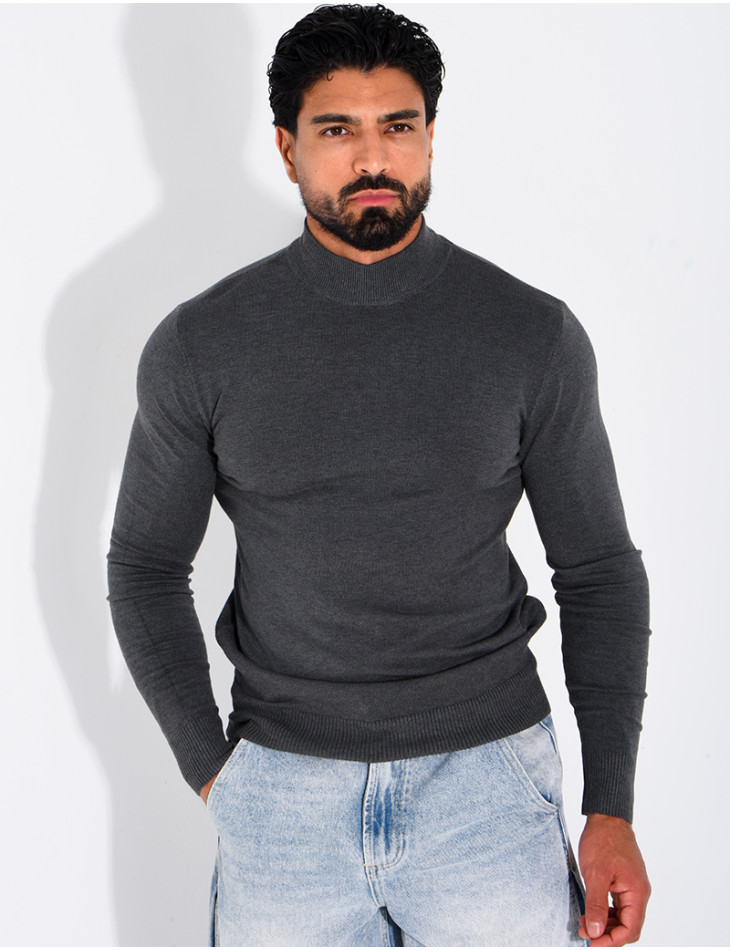 Pull fin col montant