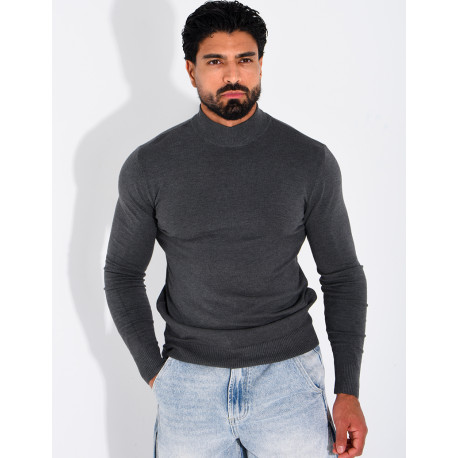 Pull fin col montant