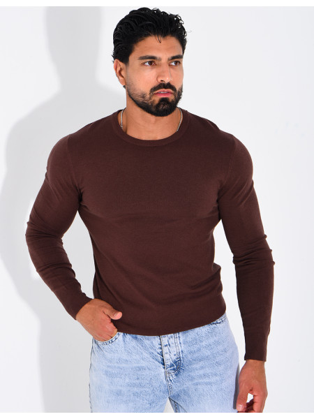Pull fin col rond