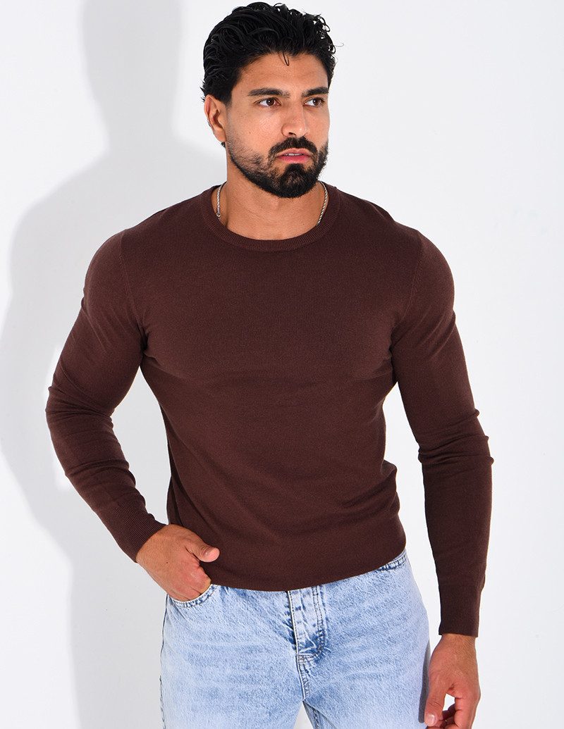 Pull fin col rond