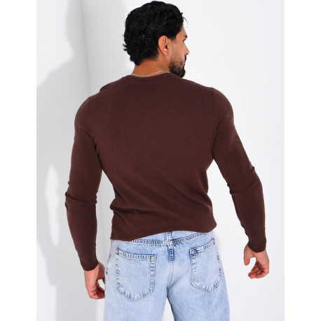 Pull fin col rond