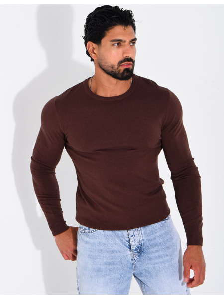 Pull fin col rond