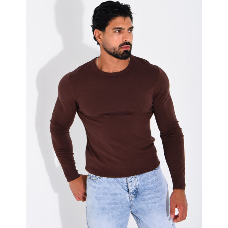 Pull fin col rond