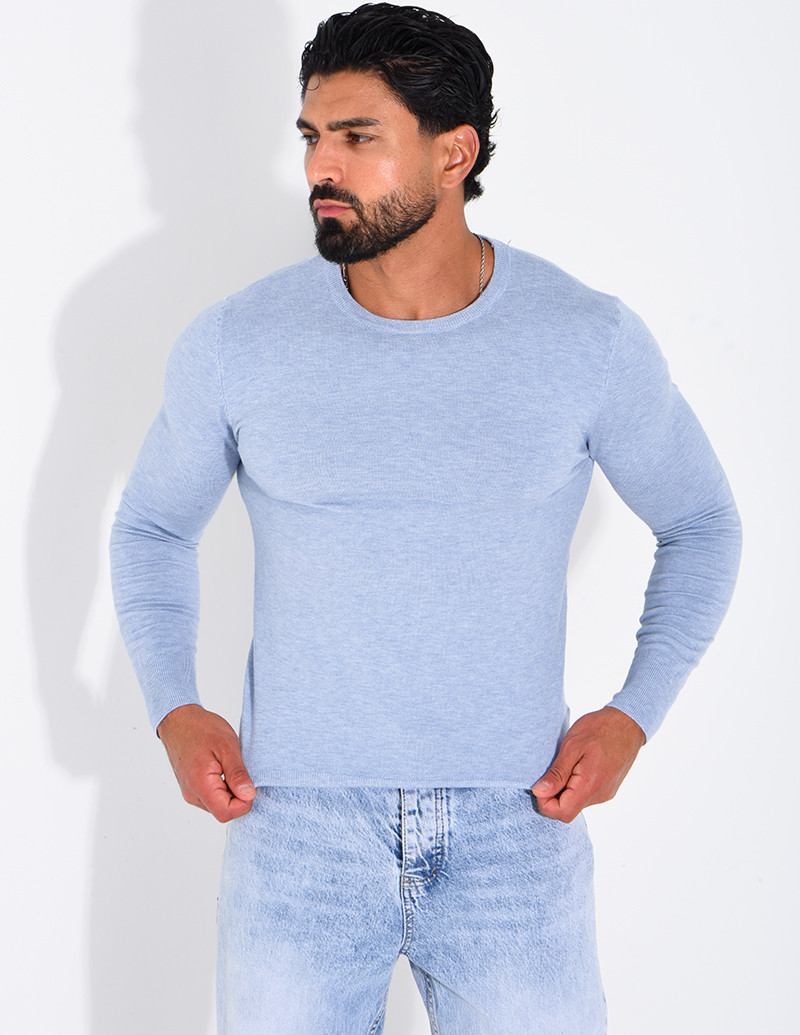 Pull fin col rond
