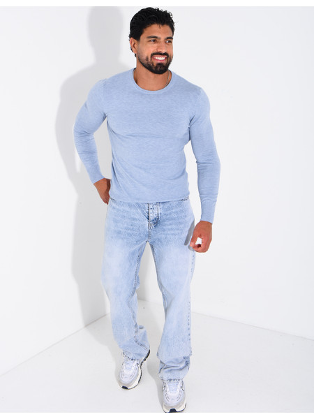 Pull fin col rond