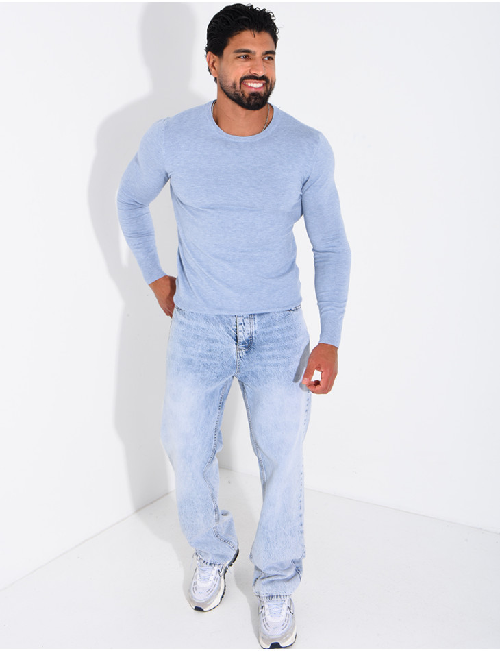 Pull fin col rond