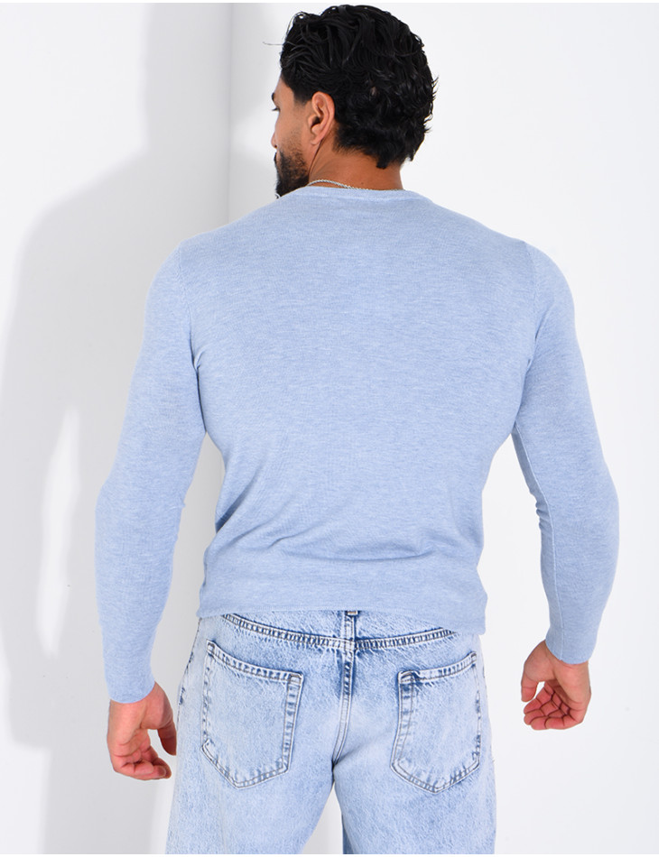 Pull fin col rond