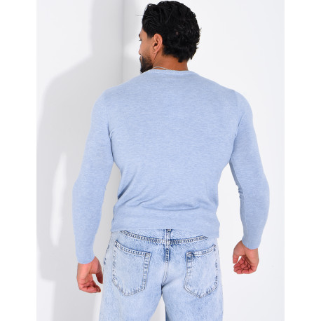 Pull fin col rond