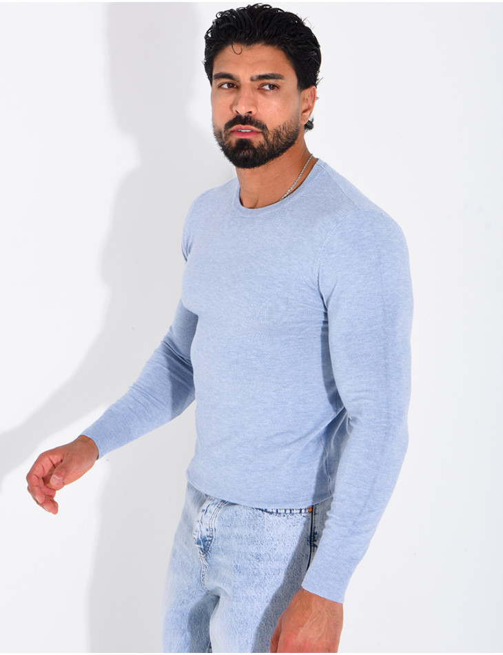 Pull fin col rond