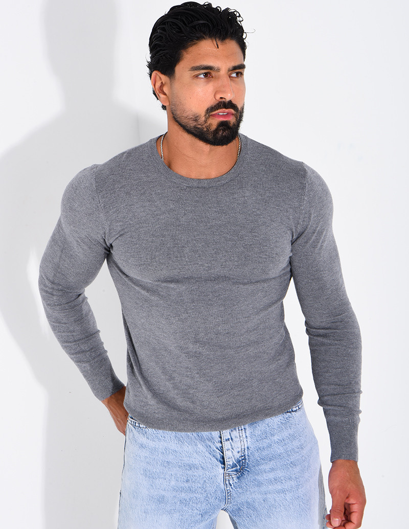 Pull fin col rond