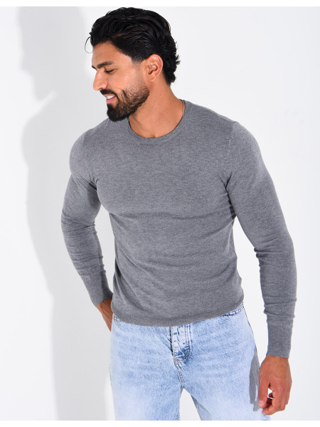 Pull fin col rond