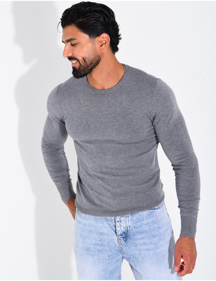 Pull fin col rond