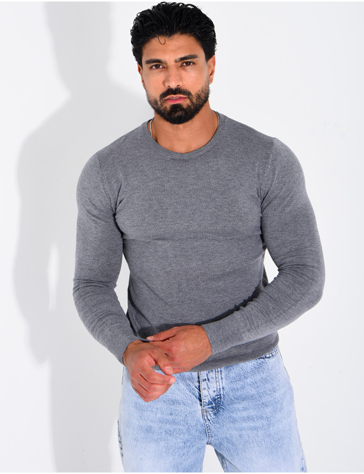 Pull fin col rond
