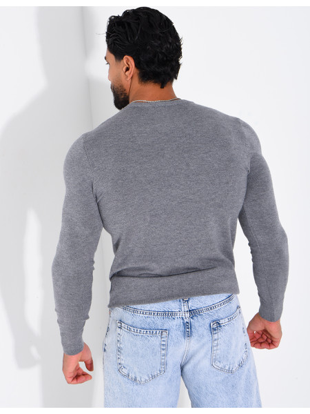 Pull fin col rond