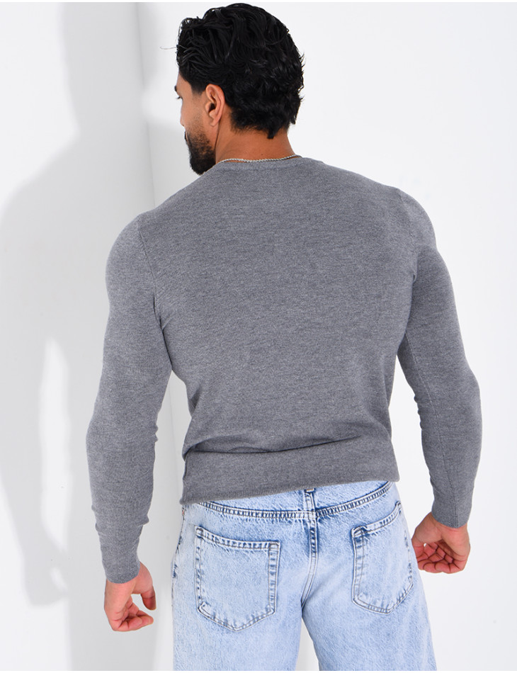 Pull fin col rond