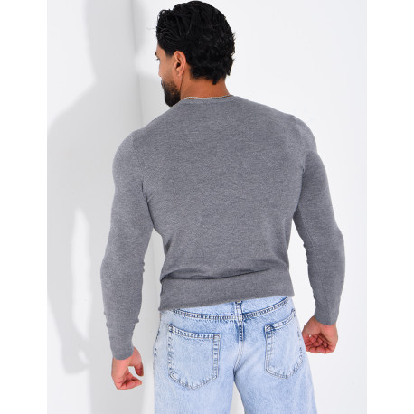 Pull fin col rond