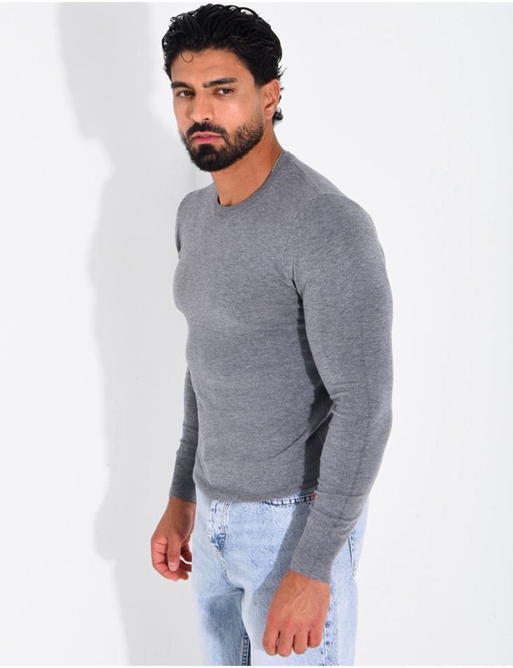 Pull fin col rond