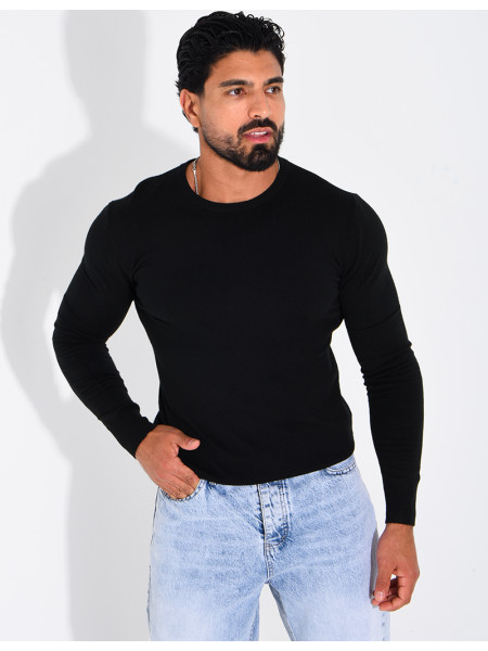 Pull fin col rond
