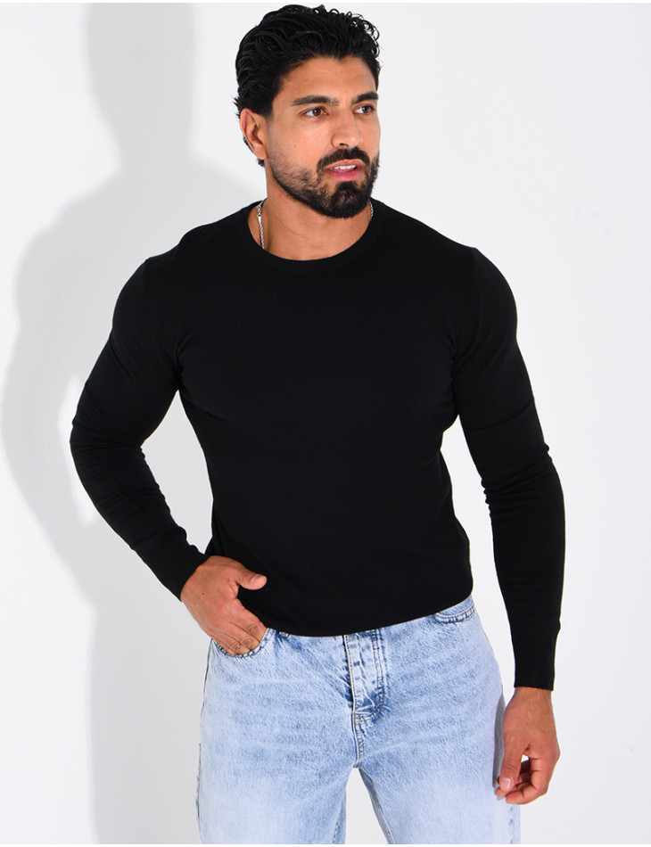 Pull fin col rond