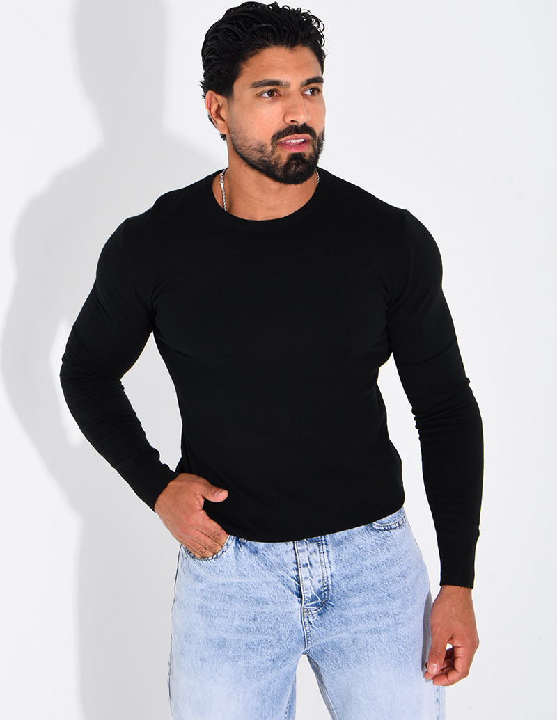 Pull fin col rond