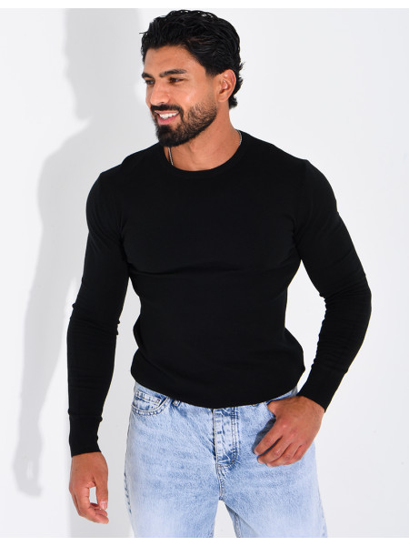 Pull fin col rond