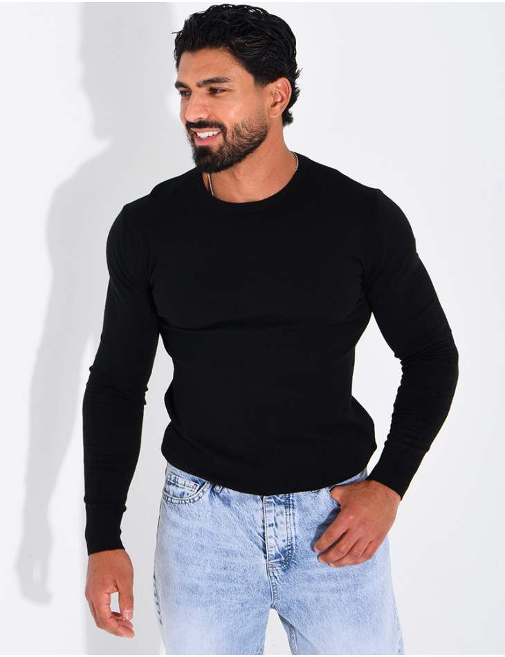 Pull fin col rond