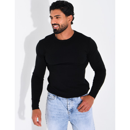 Pull fin col rond