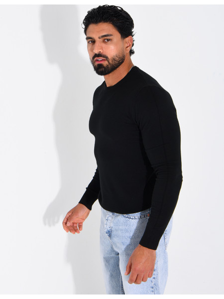 Pull fin col rond