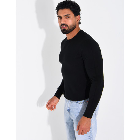 Pull fin col rond
