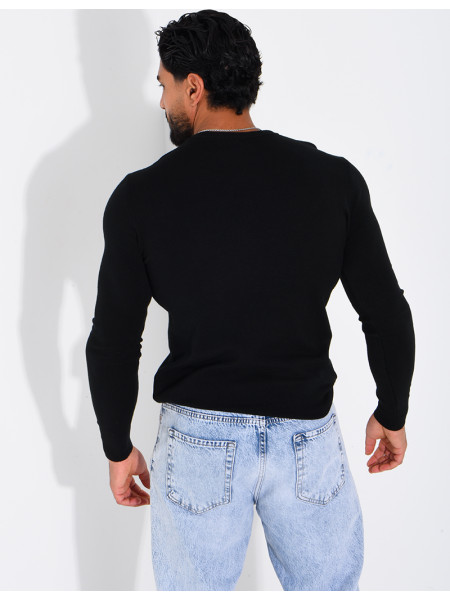 Pull fin col rond