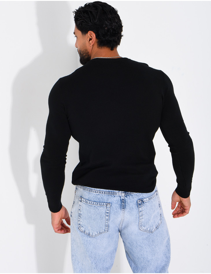 Pull fin col rond
