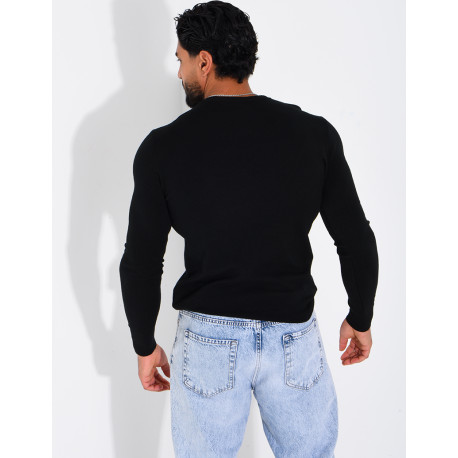 Pull fin col rond