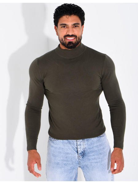 Pull fin col montant