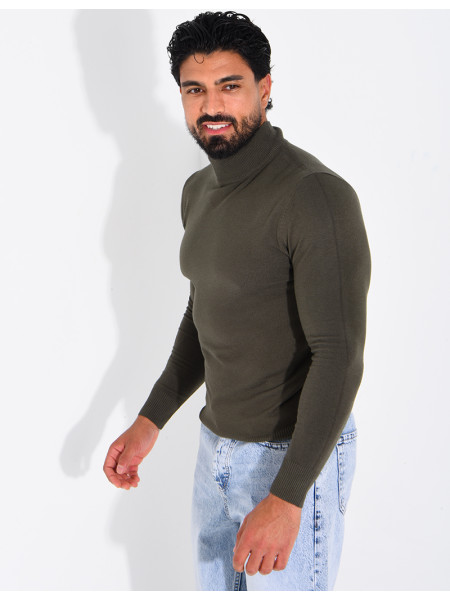 Pull fin col montant