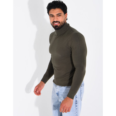 Pull fin col montant