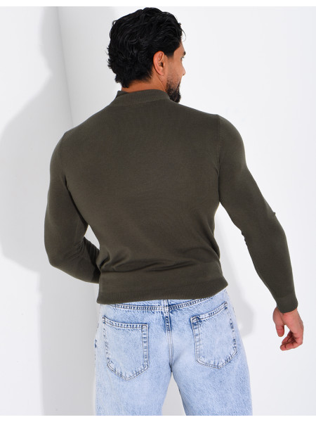 Pull fin col montant