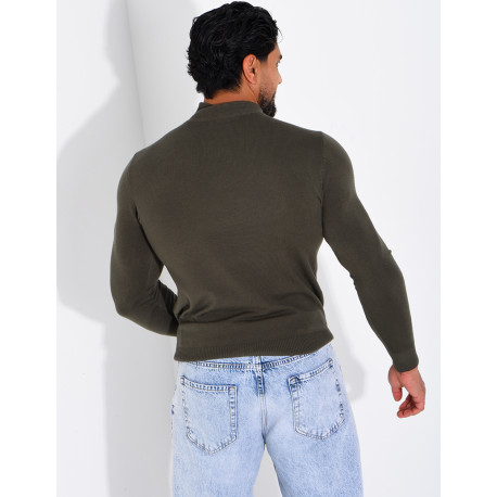 Pull fin col montant