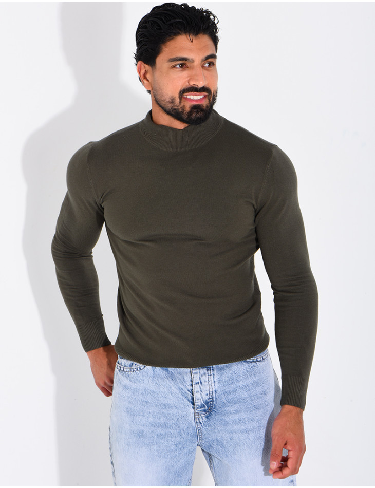 Pull fin col montant