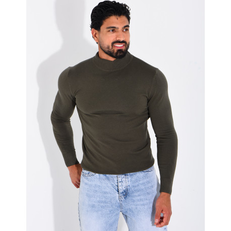 Pull fin col montant