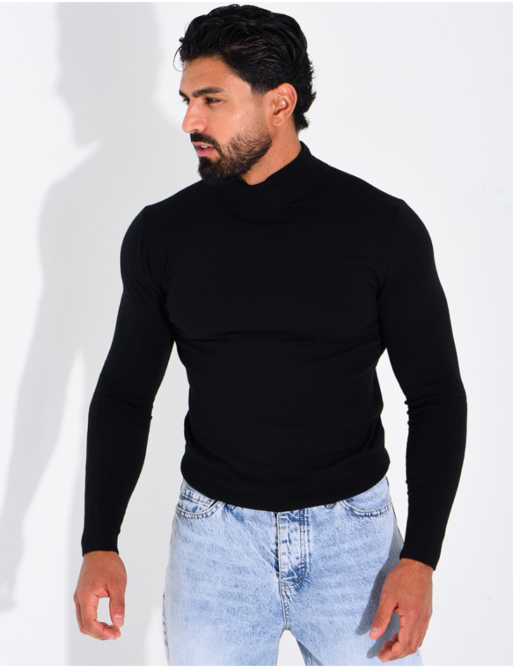 Pull fin col montant