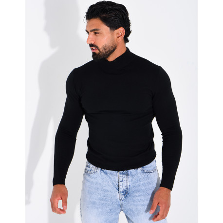 Pull fin col montant