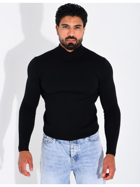 Pull fin col montant