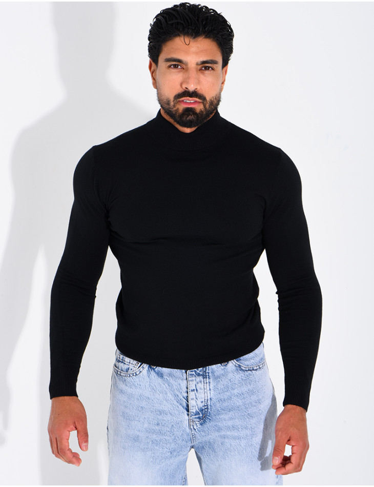 Pull fin col montant