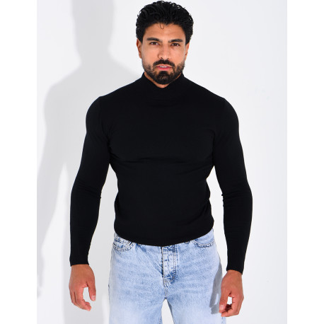 Pull fin col montant