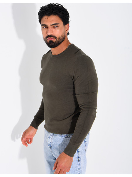 Pull fin col rond